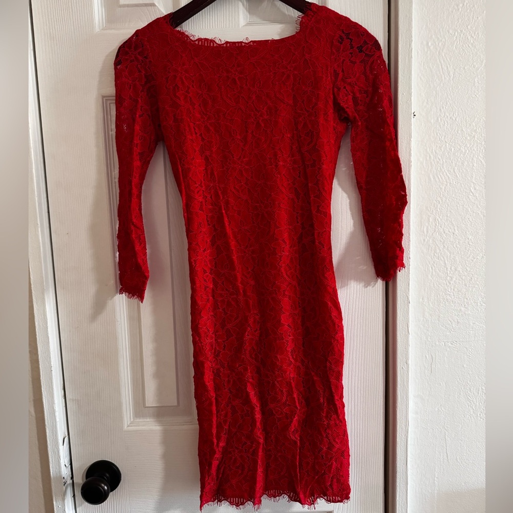 DIANE von FURSTENBERG | Zarita Scoop Neck Lace Mini-dress